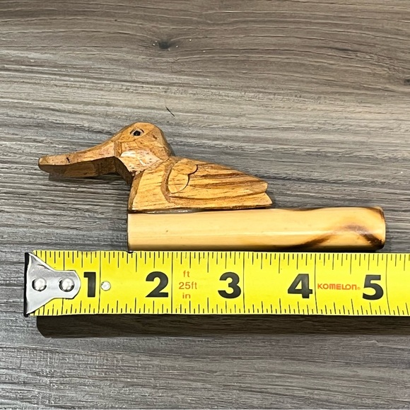 Wooden Duck Carved Bamboo Whistle Makes Duck Noise - Picture 16 of 16
